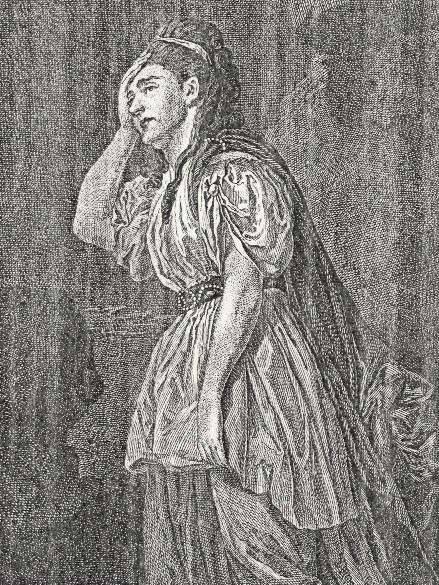 Porträt von Brandes, Charlotte Esther  (Litteratur- u. Theater-Zeitung., 1782, 1. T., ungez. Bl. am Anf. d. 1. Teils. [Zuschnitt auf Schmuckrahmen])