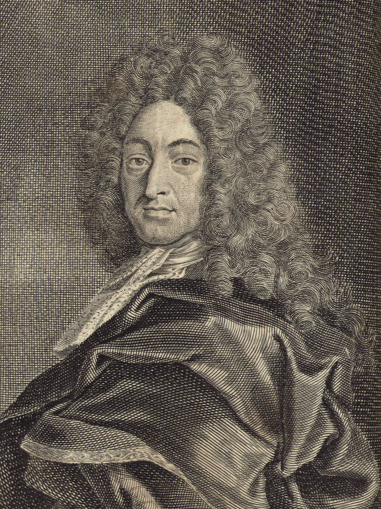 Porträt von Ludolf, Georg Melchior von  (Deutsche Acta Eruditorum., 1722, 78. T., ungez. Bl. vor S. 379. [Zuschnitt auf Schmuckrahmen])