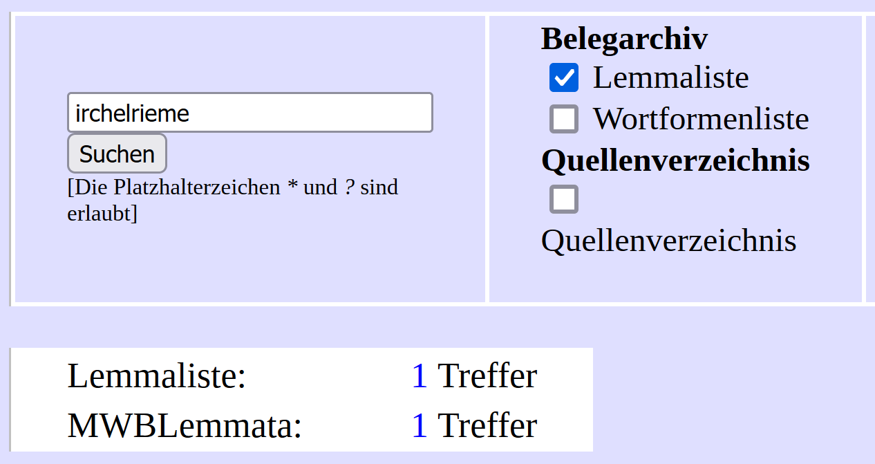 cropped screenshot showing the search function at MWB Online