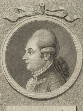 Porträt von Möller, Heinrich Ferdinand  (Litteratur- u. Theater-Zeitung., 1781, 2. T., ungez. Bl. am Anf. d. 2. Teils. [Zuschnitt auf Schmuckrahmen])