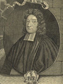 Porträt von Barnes, Joshua  (Neuer Bücher-Saal der gelehrten Welt., 1714, 31. Oeffn., ungez. Bl. vor S. 453. [Zuschnitt auf Schmuckrahmen])