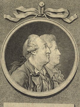 Porträt von Forster, Georg  (Allgemeine deutsche Bibliothek., 1782, 51. Bd., 1. St., ungez. Bl. am Anf. d. Bandes. [Zuschnitt auf Schmuckrahmen])