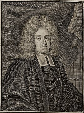 Porträt von Heineccius, Johann Michael  (Neue Bibliothec oder Nachricht und Urtheile von neuen Büchern., 1712, 17. St., ungez. Bl. vor S. 559. [Zuschnitt auf Schmuckrahmen])