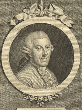 Porträt von Reimarus, Johann Albert Heinrich  (Allgemeine deutsche Bibliothek., 1784, 58. Bd., 1. St., ungez. Bl. am Anf. d. Bandes. [Zuschnitt auf Schmuckrahmen])
