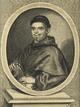 Porträt von Coronelli, Vincenzo  (Neuer Bücher-Saal der gelehrten Welt., 1713, 24. Oeffn., ungez. Bl. vor S. 833. [Zuschnitt auf Schmuckrahmen])