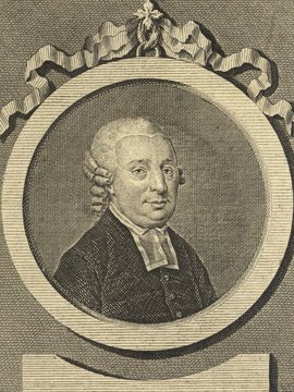 Porträt von Crugot, Martin  (Allgemeine deutsche Bibliothek., 1778, 33. Bd., 1. St., ungez. Bl. am Anf. d. Bandes. [Zuschnitt auf Schmuckrahmen])