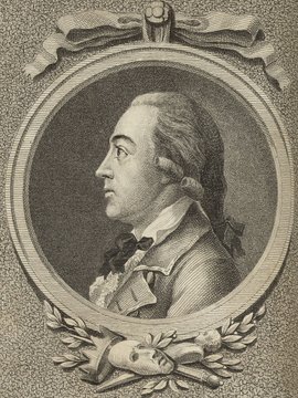 Porträt von Fleck, Johann Friedrich Ferdinand  (Litteratur- u. Theater-Zeitung., 1783, 3. T., ungez. Bl. am Anf. d. 3. Teils. [Zuschnitt auf Schmuckrahmen])