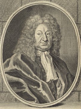 Porträt von Barth, Gottfried  (Deutsche Acta Eruditorum., 1723, 89. T., ungez. Bl. vor S. 305. [Zuschnitt auf Schmuckrahmen])