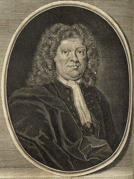 Porträt von Grosser, Samuel  (Deutsche Acta Eruditorum., 1732, 173. T., ungez. Bl. vor S. 305. [Zuschnitt auf Schmuckrahmen])