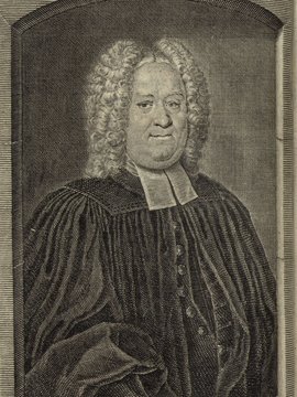 Porträt von Woog, Moritz Carl Christian  (Deutsche Acta Eruditorum., 1736, 208. T., ungez. Bl. vor S. 229. [Zuschnitt auf Schmuckrahmen])