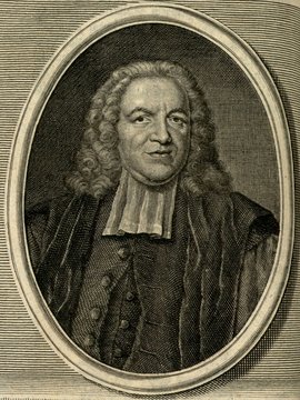 Porträt von Mill, David  (Zuverläßige Nachrichten von dem gegenwärtigen Zustande der Wissenschaften., 1746, 79. T., ungez. Bl. vor S. 468. [Zuschnitt auf Schmuckrahmen])