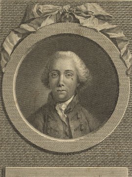 Porträt von Thümmel, Moritz August von  (Neue Bibliothek der schönen Wissenschaften., 1768, 6. Bd., 1. St., ungez. Bl. am Anf. d. Bandes. [Zuschnitt auf Schmuckrahmen])