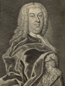 Porträt von Gottsched, Johann Christoph  (Deutsche Acta Eruditorum., 1739, 238. T., ungez. Bl. vor S. 685. [Zuschnitt auf Schmuckrahmen])