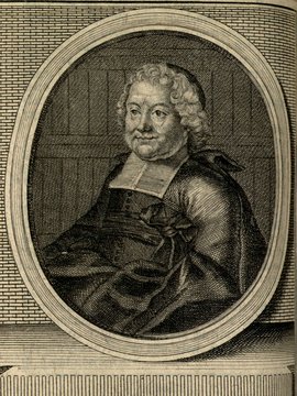 Porträt von Villiers, Pierre de  (Zuverläßige Nachrichten von dem gegenwärtigen Zustande der Wissenschaften., 1756, 202. T., ungez. Bl. vor S. 706. [Zuschnitt auf Schmuckrahmen])