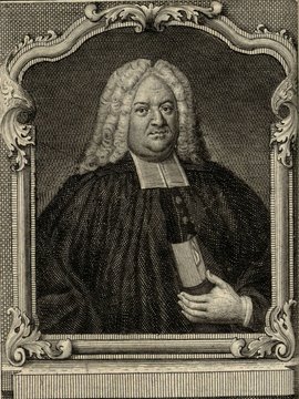 Porträt von Hofmann, Paul Gottlieb  (Zuverläßige Nachrichten von dem gegenwärtigen Zustande der Wissenschaften., 1749, 110. T., ungez. Bl. vor S. 80. [Zuschnitt auf Schmuckrahmen])