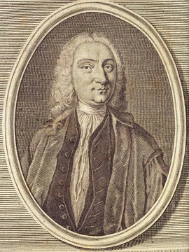 Porträt von Gesner, Johann Matthias  (Zuverläßige Nachrichten von dem gegenwärtigen Zustande der Wissenschaften., 1746, 80. T., ungez. Bl. vor S. 543. [Zuschnitt auf Schmuckrahmen])