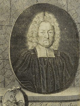 Porträt von Thoennicker, Johann Joachim  (Die Gelehrte Fama, welche den gegenwärtigen Zustand der gelehrten Welt und sonderlich derer deutschen Universitäten entdecket., 1718, 67/68. T., ungez. Bl. am Anf. d. Stückes. [Zuschnitt auf Schmuckrahmen])