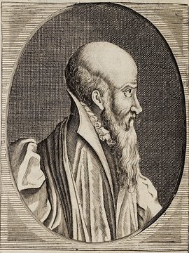 Porträt von L'Hospital, Michel de  (Neue Bibliothec oder Nachricht und Urtheile von neuen Büchern., 1714, 35. St., ungez. Bl. vor S. 347. [Zuschnitt auf Schmuckrahmen])