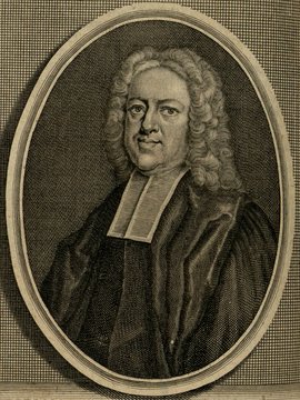 Porträt von Clarke, Christopher  (Zuverläßige Nachrichten von dem gegenwärtigen Zustande der Wissenschaften., 1743, 47. T., ungez. Bl. vor S. 761. [Zuschnitt auf Schmuckrahmen])