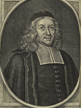 Porträt von Loescher, Caspar  (Die Gelehrte Fama, welche den gegenwärtigen Zustand der gelehrten Welt und sonderlich derer deutschen Universitäten entdecket., 1711, 10. T., ungez. Bl. am Anf. d. Stückes. [Zuschnitt auf Schmuckrahmen])