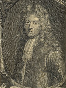 Porträt von Montagu, Charles  (Neuer Bücher-Saal der gelehrten Welt., 1716, 53. Oeffn., ungez. Bl. vor S. 325. [Zuschnitt auf Schmuckrahmen])