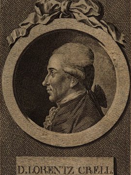 Porträt von Crell, Lorenz Florenz Friedrich von  (Allgemeine deutsche Bibliothek., 1784, 59. Bd., 1. St., ungez. Bl. am Anf. d. Bandes. [Zuschnitt auf Schmuckrahmen])