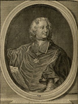 Porträt von Polignac, Melchior de  (Zuverläßige Nachrichten von dem gegenwärtigen Zustande der Wissenschaften., 1753, 163. T., ungez. Bl. vor S. 474. [Zuschnitt auf Schmuckrahmen])