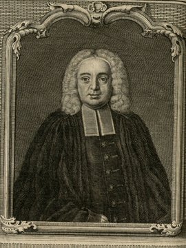 Porträt von Pelloutier, Simon  (Zuverläßige Nachrichten von dem gegenwärtigen Zustande der Wissenschaften., 1756, 196. T., ungez. Bl. vor S. 238. [Zuschnitt auf Schmuckrahmen])