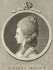 Porträt von Mecour, Susanne  (Litteratur- u. Theater-Zeitung., 1782, 3. T., ungez. Bl. am Anf. d. 3. Teils. [Zuschnitt auf Schmuckrahmen])