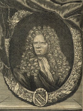 Porträt von Hiärne, Urban  (Neuer Bücher-Saal der gelehrten Welt., 1714, 41. Oeffn., ungez. Bl. vor S. 305. [Zuschnitt auf Schmuckrahmen])