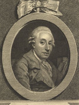 Porträt von Platner, Ernst  (Neue Bibliothek der schönen Wissenschaften., 1779, 23. Bd., 1. St., ungez. Bl. am Anf. d. Bandes. [Zuschnitt auf Schmuckrahmen])