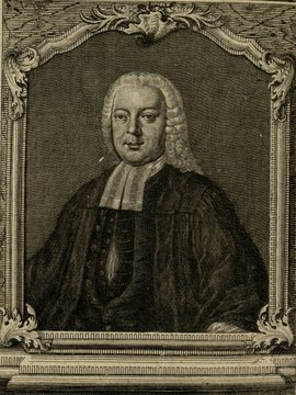 Porträt von Frick, Albrecht  (Zuverläßige Nachrichten von dem gegenwärtigen Zustande der Wissenschaften., 1752, 156. T., ungez. Bl. vor S. 670. [Zuschnitt auf Schmuckrahmen])