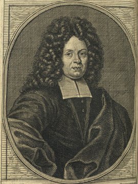 Porträt von Buddeus, Johann Franz  (Neuer Bücher-Saal der gelehrten Welt., 1711, 8. Oeffn., ungez. Bl. vor S. 577. [Zuschnitt auf Schmuckrahmen])