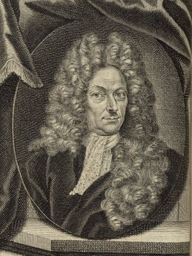 Porträt von Wedel, Georg Wolfgang  (Deutsche Acta Eruditorum., 1718, 55. T., ungez. Bl. vor S. 457. [Zuschnitt auf Schmuckrahmen])