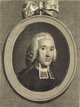 Porträt von Zollikofer, Georg Joachim  (Neue Bibliothek der schönen Wissenschaften., 1776, 19. Bd., 1. St., ungez. Bl. am Anf. d. Bandes. [Zuschnitt auf Schmuckrahmen])