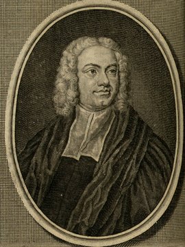Porträt von Birch, Thomas  (Zuverläßige Nachrichten von dem gegenwärtigen Zustande der Wissenschaften., 1742, 35. T., ungez. Bl. vor S. 823. [Zuschnitt auf Schmuckrahmen])
