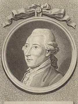 Porträt von Schröder, Friedrich Ludwig  (Litteratur- u. Theater-Zeitung., 1782, 4. T., ungez. Bl. am Anf. d. 4. Teils. [Zuschnitt auf Schmuckrahmen])