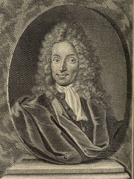 Porträt von Rüdiger, Andreas  (Deutsche Acta Eruditorum., 1717, 47. T., ungez. Bl. vor S. 761. [Zuschnitt auf Schmuckrahmen])