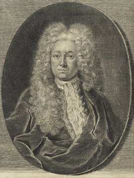 Porträt von Walther, Augustin Friedrich  (Deutsche Acta Eruditorum., 1725, 108. T., ungez. Bl. vor S. 837. [Zuschnitt auf Schmuckrahmen])