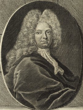 Porträt von Alberti, Michael  (Deutsche Acta Eruditorum., 1726, 114. T., ungez. Bl. vor S. 361. [Zuschnitt auf Schmuckrahmen])