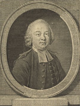 Porträt von Büsching, Anton Friedrich  (Allgemeine deutsche Bibliothek., 1767, 5. Bd., 1 .St., ungez. Bl. am Anf. d. Bandes. [Zuschnitt auf Schmuckrahmen])