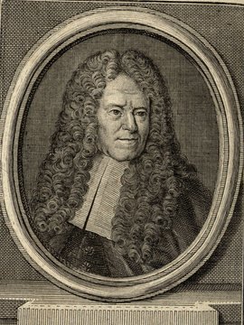 Porträt von Ramazzini, Bernardino  (Zuverläßige Nachrichten von dem gegenwärtigen Zustande der Wissenschaften., 1748, 108. T., ungez. Bl. vor S. 892. [Zuschnitt auf Schmuckrahmen])