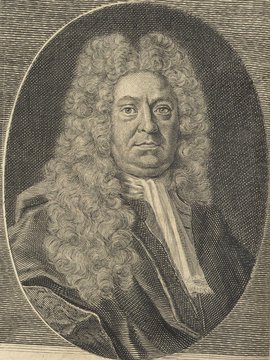 Porträt von Schober, Gottlob  (Deutsche Acta Eruditorum., 1725, 104. T., ungez. Bl. vor S. 533. [Zuschnitt auf Schmuckrahmen])