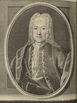 Porträt von Schwarz, Albert Georg  (Deutsche Acta Eruditorum., 1739, 239. T., ungez. Bl. vor S. 763. [Zuschnitt auf Schmuckrahmen])