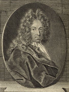 Porträt von Richter, Christian Friedrich  (Deutsche Acta Eruditorum., 1713, 10. T., ungez. Bl. vor S. 793. [Zuschnitt auf Schmuckrahmen])