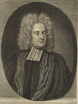 Porträt von Swift, Jonathan  (Deutsche Acta Eruditorum., 1730, 153. T., ungez. Bl. vor S. 609. [Zuschnitt auf Schmuckrahmen])