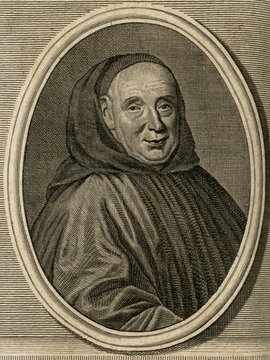 Porträt von Montfaucon, Bernard de  (Zuverläßige Nachrichten von dem gegenwärtigen Zustande der Wissenschaften., 1745, 69. T., ungez. Bl. vor S. 609. [Zuschnitt auf Schmuckrahmen])