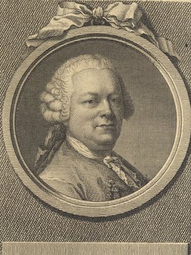 Porträt von Rabener, Gottlieb Wilhelm  (Neue Bibliothek der schönen Wissenschaften., 1770, 10. Bd., 1. St., ungez. Bl. am Anf. d. Bandes. [Zuschnitt auf Schmuckrahmen])