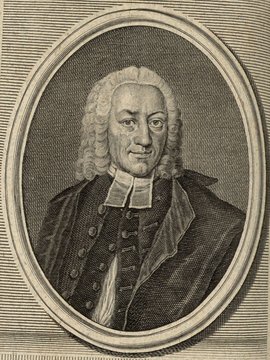 Porträt von Krafft, Georg Wolfgang  (Zuverläßige Nachrichten von dem gegenwärtigen Zustande der Wissenschaften., 1748, 107. T., ungez. Bl. vor S. 814. [Zuschnitt auf Schmuckrahmen])