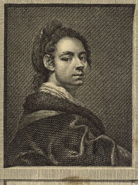 Porträt von Mengs, Ismael  (Neue Bibliothek der schönen Wissenschaften., 1766, 2. Bd., 1. St., ungez. Bl. am Anf. d. Bandes. [Zuschnitt auf Schmuckrahmen])